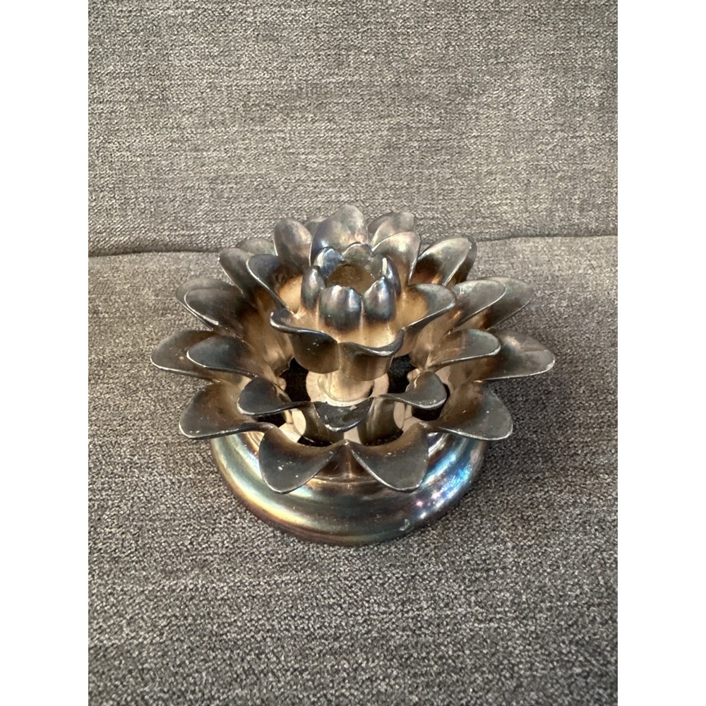 VTG Silver‎ plate Flower Frog Wallace #73 Centerpiece Arrangement